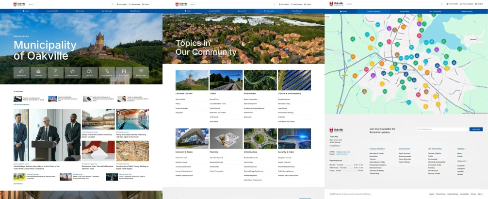 Oakville: Sí, también desarrollamos páginas web para ayuntamientos y otras instituciones públicas
